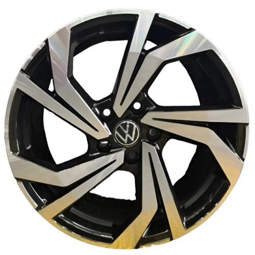 Kit X4 Llanta Aleación Vw Golf Gti Vento Scirocco R18 5x112 Negro Dimantado