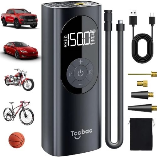 Compresor Inflador Eléctrico Usb Portátil Para Auto Jcs Color Negro